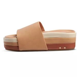 beek Albatross Platform stripe sandal. New with box and dust bag